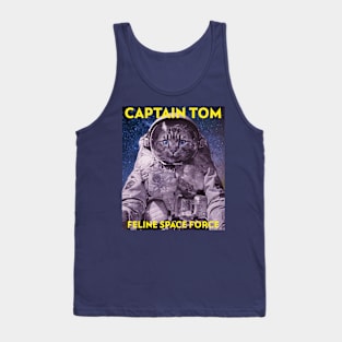 Captain Tom Feline Space Force Tank Top